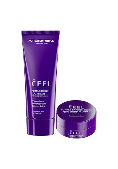 The Ceel Mor Karbon Diş Beyazlatma Seti (Mor Karbon Diş Macunu 75 Gr + Mor Karbon Diş Tozu 50 Gr)