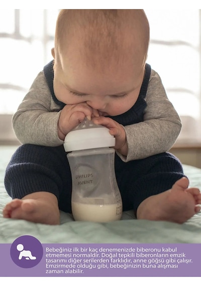 Philips Avent Natural Response Doğal Tepkili PP 3'lü Biberon Seti 125 ML 0+ Ay - 260 ML 1+ Ay - 330 ML 3+ Ay