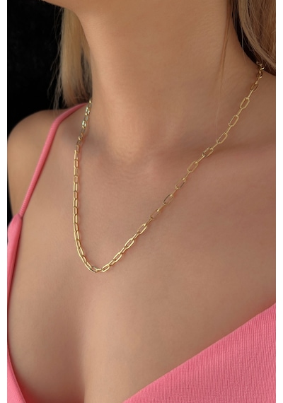 14 Ayar Altın Oval Ataç Zincir 3.60 Mm Sarı Altın