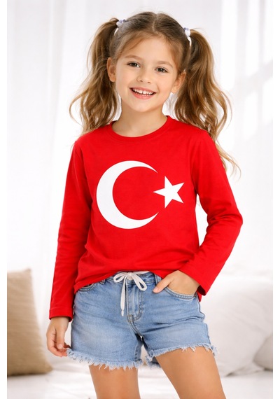Uğur Bebe Mco Marka Kırmızı Türk Bayraklı Uzun Kollu Çocuk Tişört %100 Pamuk Rahat Kırmızı Kırmızı Uğur Bebe Mco Marka Kırmızı Türk Bayraklı Uzun Kollu Çocuk Tişört %100 Pamuk Rahat Kırmızı Kırmızı