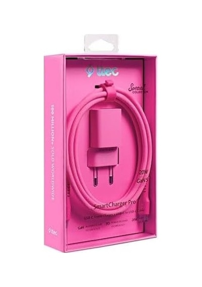 Special Collectıon Smartcharger Pro Gan 20w Pd Seyahat Hızlı Şarj Aleti + Usb-c - Usb-c 3a Kablo 1.2m 2scg20cn  Neon Pembe