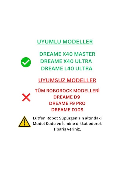 X40 Master-x40 Ultra-l40 Ultra Dreame İle Uyumlu 2 Yan Fırça 2 Filtre 4 Mop Genel