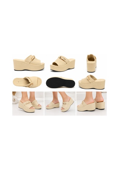 N Napa Shoe Np.9555.bej Saten Napa Shoe Kadın Dolgu Topuk Terlik Tokalı Platform Günlük Rahat Yazlık Terlik Bej N Napa Shoe Np.9555.bej Saten Napa Shoe Kadın Dolgu Topuk Terlik Tokalı Platform Günlük Rahat Yazlık Terlik Bej