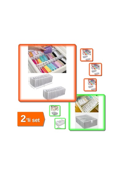 10 Gözlü Akordiyon Çekmece Düzenleyici + 8 Gözlü Akordiyon Organizer - 2li Set T8p7v7 Belirtilmemiş