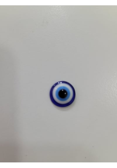 Klasik Yuvarlak Cam Nazar Boncuğu Mini Boy Düz Arka