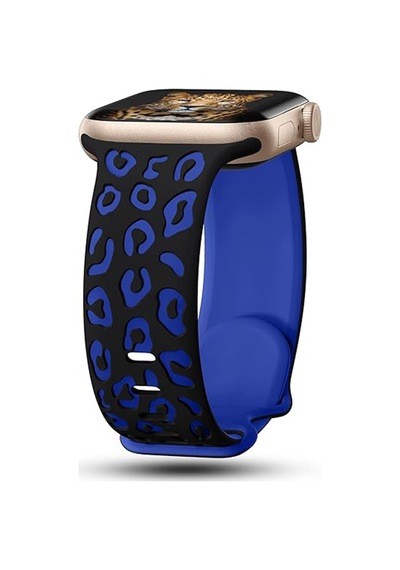 Watch 10 42mm Mkst Krd-140 Silikon Kordon Strap Kayış - Siyah-mavi