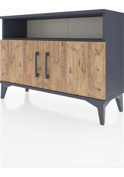 Arges Şifonyer 2 Raflı 2 Kapaklı 88x30x64 Antrasit-çam Antrasit