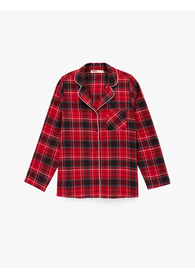 Koton Pamuklu Uzun Kollu Gömlek Yaka Yılbaşı Desenli Ekoseli Pijama Üstü Kırmızı Ekose 6wlk50051mw Kırmızı Ekoseli Koton Pamuklu Uzun Kollu Gömlek Yaka Yılbaşı Desenli Ekoseli Pijama Üstü Kırmızı Ekose 6wlk50051mw Kırmızı Ekoseli