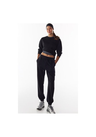 Penti Siyah Oversize Bisiklet Yaka Sweatshirt