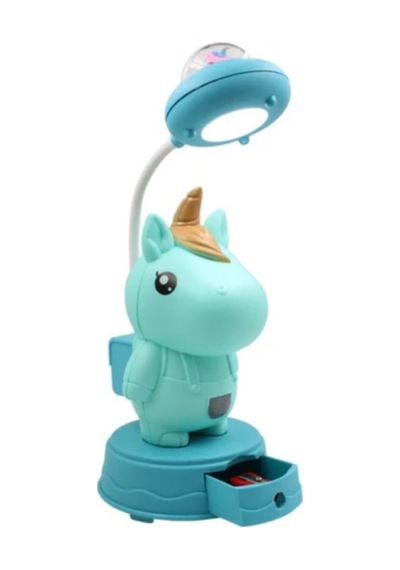 Unicorn Led Masa Lambası Dokunmatik Gece Lambası Çekmeceli, Esnek Boyunlu, Çocuk Odası Işık Yeşil