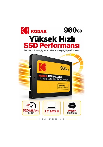 X150 960gb 2.5 İnç Sata Iıı Ssd 520 Mb/s Okuma 500 Mb/s Yazma Hızlı Ssd