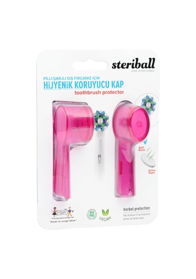 Şarjlı Pilli Diş Fırçaları İçin Hijyenik Diş Fırçası Koruma Kabı-2'li Pembe X 2