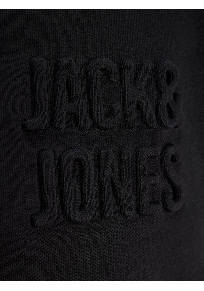 Jack & Jones Dik Yaka Yarım Fermuarlı Logo Baskılı Siyah Erkek Sweatshirt 12299799