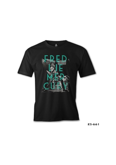Freddie Mercury Baskılı Sİyah Erkek Tshirt 001