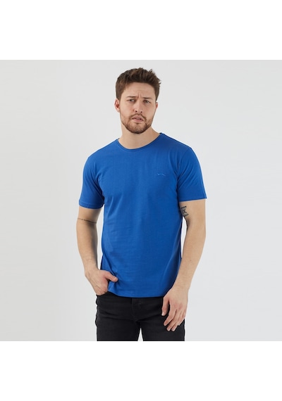 Slazenger SANDER KTN Erkek  Saks Mavi Tişört