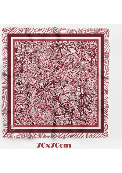 Bordo Bloom Desen 70 70cm Bandana/fular Bordo