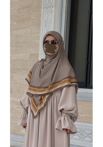 Qalortex Scarf Monogram Desen B.boy Eşarp-küf Yeşil Küf Yeşili