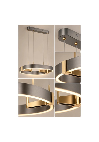 Modern Premium 3 Renkli Ledli Sarkıt Avizesi Platin Renk Salon Mutfak Oturma Odası Modelleri 60w Beyaz
