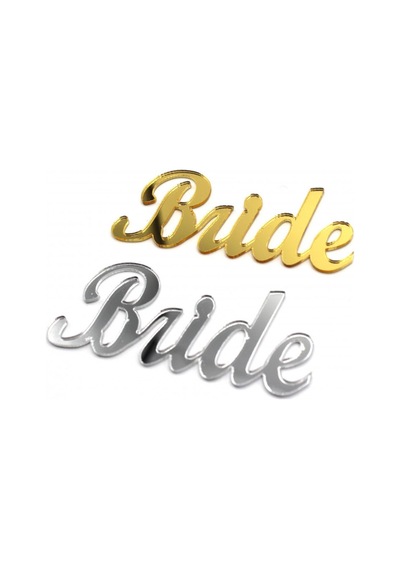 Pleksi Gümüş Bride Yazısı 10 Adet 6cm