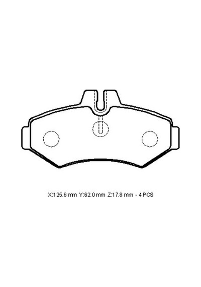 Mercedes Sprınter- 00/07 Arka Fren Balatası Kulaksız Kablosuz Disk 125,6x62x17,8 Bramax