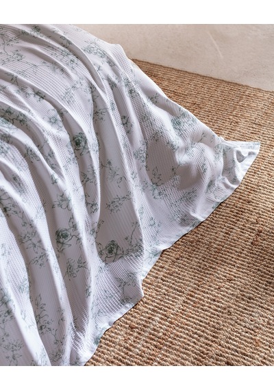 Madame Coco Tiny Çift Kişilik Ecocell Baskılı Pike Takımı - Haki 8684427201558 Çok Renkli