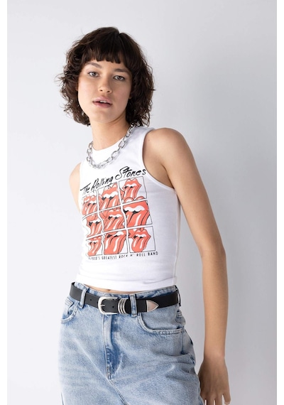 Defacto Rolling Stones Fitted Bisiklet Yaka Ribana Atlet A8591AX23SMWT32 Defacto Rolling Stones Fitted Bisiklet Yaka Ribana Atlet A8591AX23SMWT32