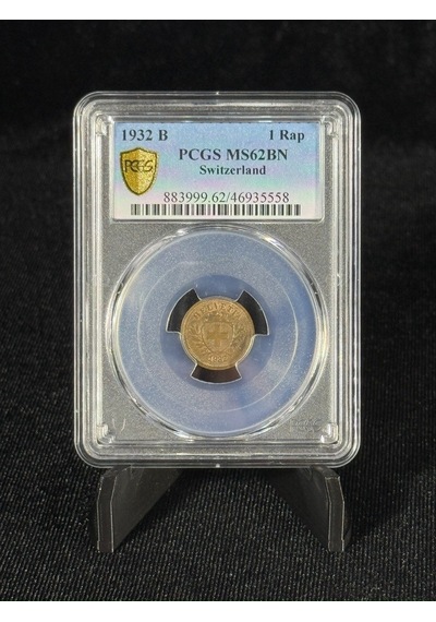 Pcgs Ms62bn 1932 B İsviçre 1rap Sertifikalı Nfc Çipli Özel Koleksiyon Parası