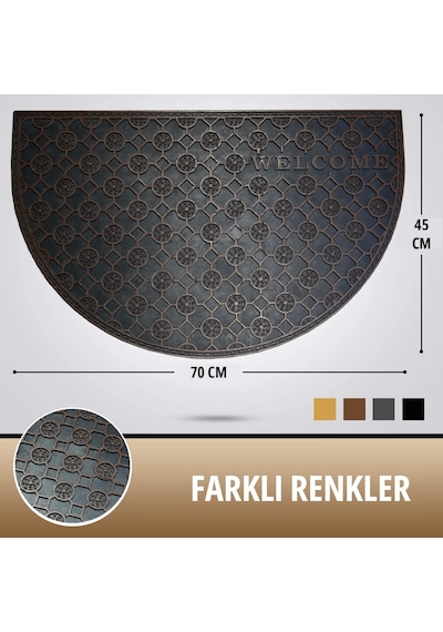 Kırmızı Welcome Yazılı Toz Ve Çamur Sıyırıcı Kauçuk Kapı Önü Pasp