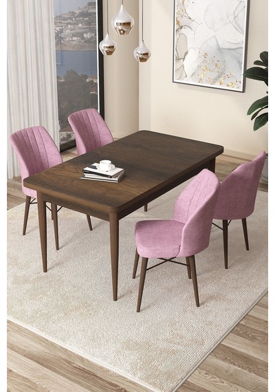 Canisa Arp Serisi, 71x110 Sabit Mutfak Masa Takımı, Barok Ahşap Desen Masa 4 Pembe Sandalye Masa Barok Ahşap Desen Sandalyeler Pembe Canisa Arp Serisi, 71x110 Sabit Mutfak Masa Takımı, Barok Ahşap Desen Masa 4 Pembe Sandalye Masa Barok Ahşap Desen Sandalyeler Pembe