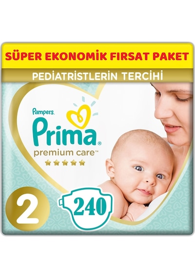 Prima Premium Care Bebek Bezi 2 Numara Mini 240 Adet Süper Ekonomik Fırsat
