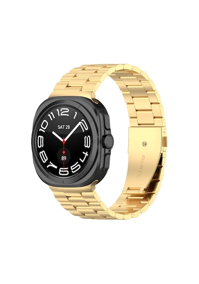 Samsung Uyumlu Galaxy Watch 7 Ultra 47mm Pim Ayarlanabilir Çelik Kordon Altın Dore