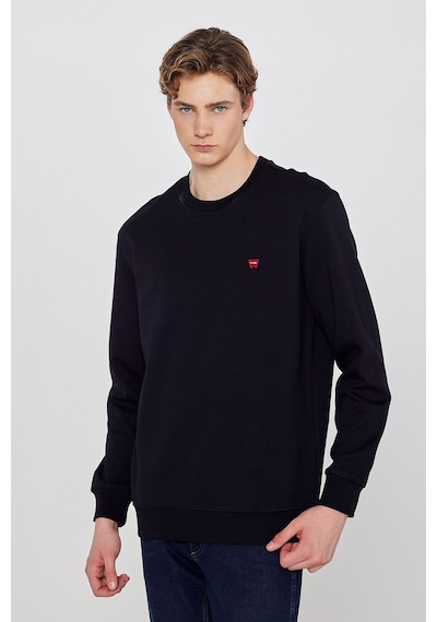 Wrangler Pamuklu Regular Fit Normal Kesim Bisiklet Yaka Logo Detaylı Sweatshirt Siyah