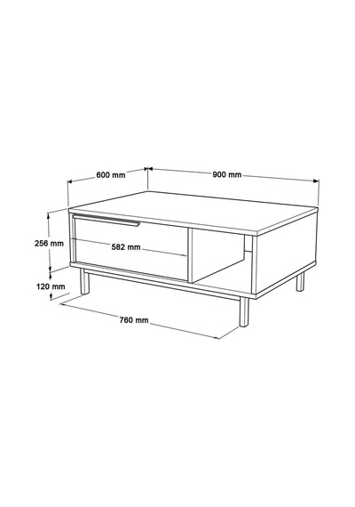 Bohem Orta Sehpa 60x90cm Metal Ayaklı Kapaklı Sepet Boh2-s Kahverengi