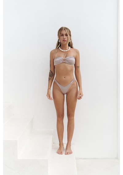 Mai Collection Mai Studios Co. Zahira Yan Büzgü Detaylı Brezilyan Lila Bikini Altı Lila