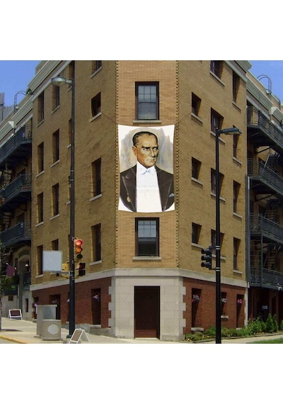 Atatürk Portre Poster Cephe Bayrağı -200x300cm 2x3 Metre -bayrak 1