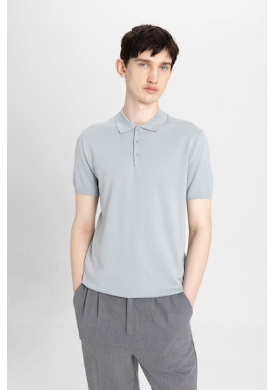 DeFacto Slim Fit Dar Kesim Kısa Kollu Basic Düz Triko Polo Tişört Y5369AZ24SMGR130