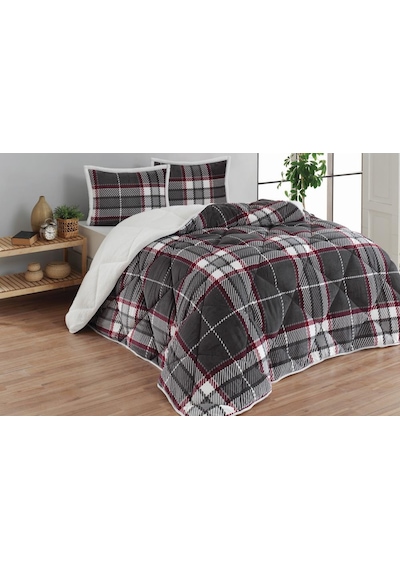 Merinos Comforter Yorgan Set 220x240 Anna Gri Renkli Diğer