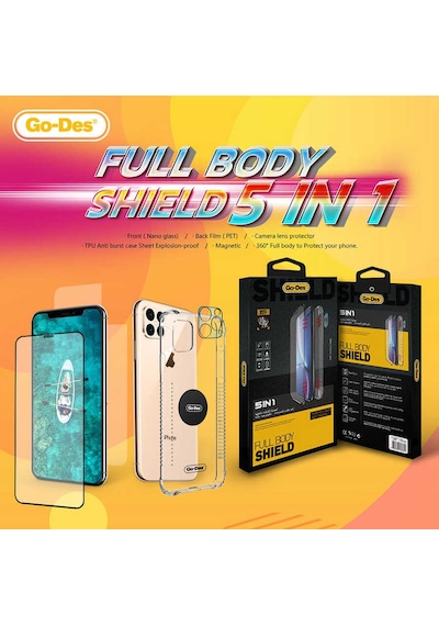 Go-Des Apple Uyumlu iPhone 6 Plus Ön Arka Koruma Go Des 5 in 1 Full Body Shield ZORE-220511 Beyaz