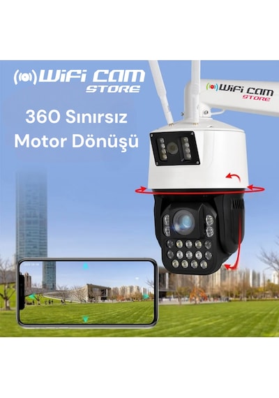Çift Kameralı 42x Optik Zoom Dev Metal Kasa Wıfı Kamera