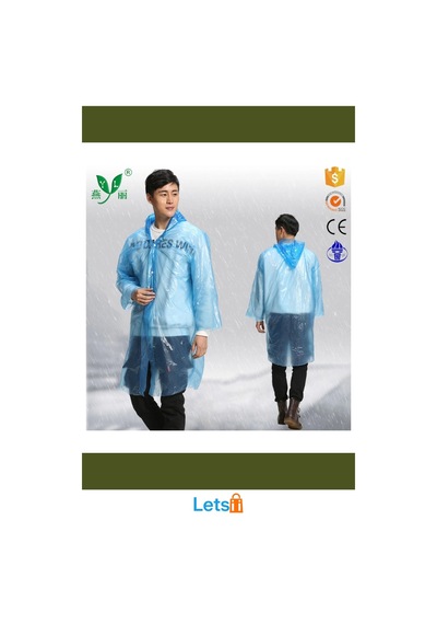 Letsii Unisex İnce Şeffaf Yağmurluk Kapüşonlu Dört Çıtçıtlı Çok Renkli