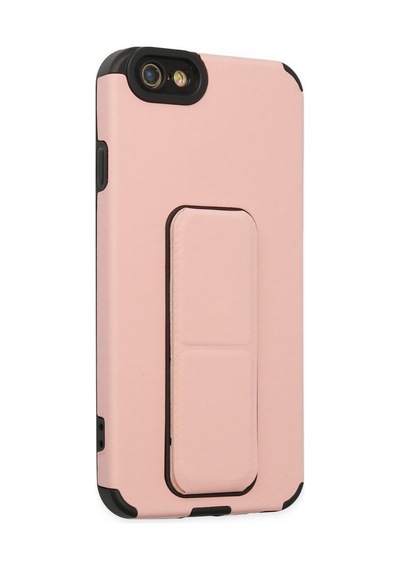 Apple Uyumlu - iPhone 6 Kılıf Mega Standlı Silikon - Pudra