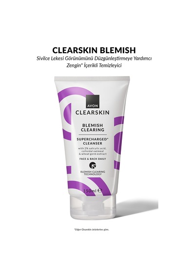Avon Clearskin Supercharged Lekeler İçin Yüz Temizleyici 2 x 150 ML