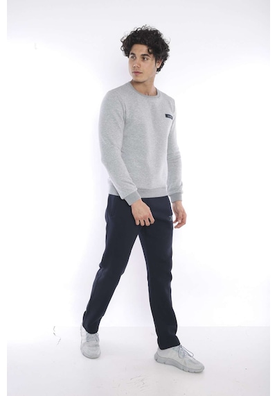 Escetic Erkek Spor G2 Melanj (Açık Gri) Kışlık Sweatshirt Takım, 3 İplik