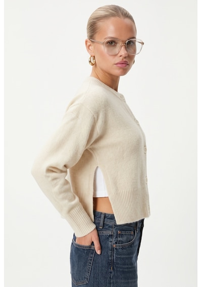 Ritnice Kadın New Keep Yan Yırtmaçlı Yumuşak Dokulu Koyu Taş Basic Triko Hırka Ritnice Kadın New Keep Yan Yırtmaçlı Yumuşak Dokulu Koyu Taş Basic Triko Hırka