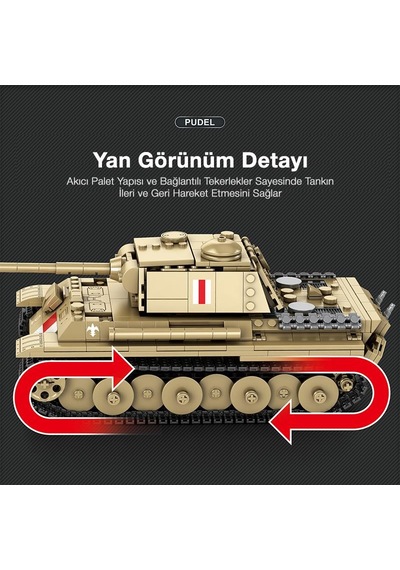 Reobrix 77034 World Of Tanks Pudel Panter Tankı Yaratıcı Yapı Blok Seti Building Blocks - 969 Parça