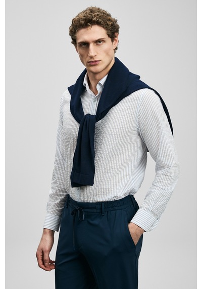 Lufian Federico Erkek Basic Gömlek Regular Fit Beyaz Beyaz 111010645100500