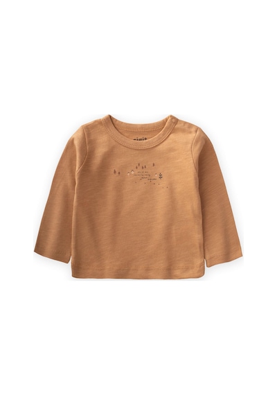 Cigit Baskılı Mevsimlik T-shırt 0-4 Yaş Camel Camel