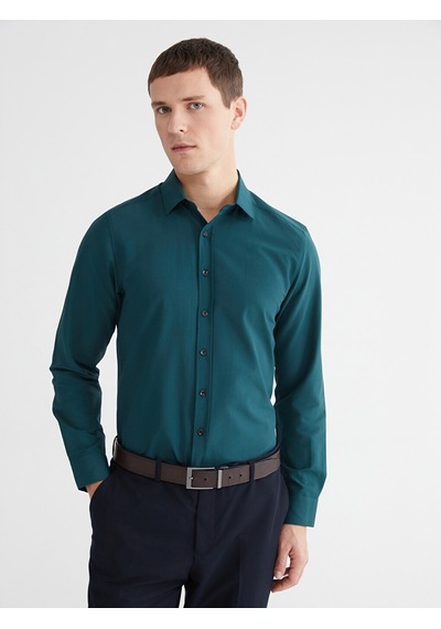 Lcw Busıness Yeşil Regular Fit Uzun Kollu Erkek Gömlek