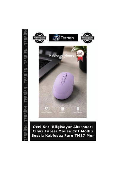 Özel Seri Bilgisayar Aksesuarı Cihaz Faresi Mouse Çift Modlu Sessiz Kablosuz Fare Tm17 Mor