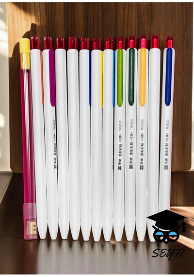 Piano Silinebilir 12 Renk Kuru Boya Basmalı Versatil 2.0 Uçlu Özel Silgili Kullanışlı Özel Kutusunda Çok Renkli